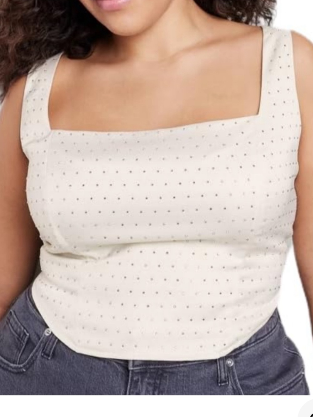NWT Wild Fable Rhinestone Corset Crop Top
Off-White Size XL
